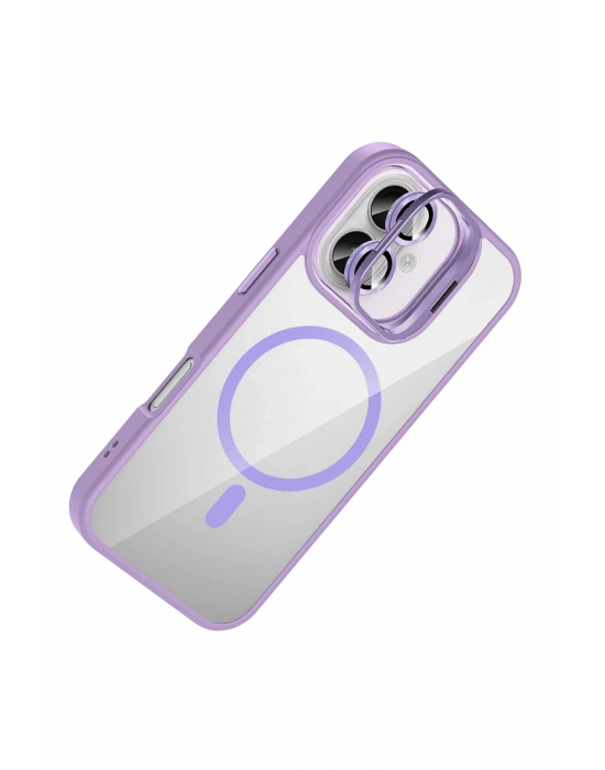 Joko Apple iPhone 16 Plus Remim Lensli Magsafe Standlı Kapak - Lila