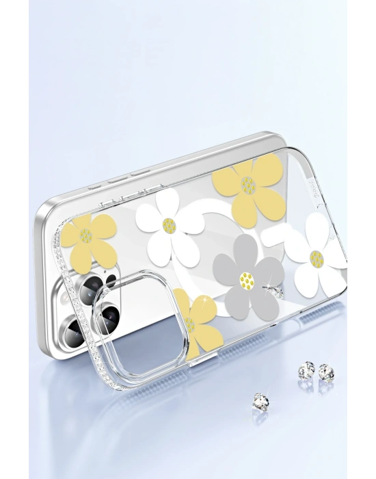 Joko Apple iPhone 16 Pro Max Floral Magsafe Kapak - Pembe