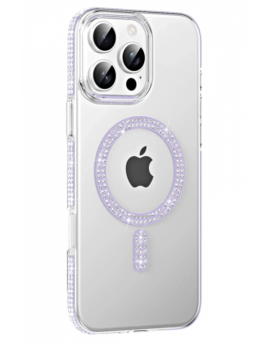 Joko Apple iPhone 16 Pro Max Move Taşlı Magsafe Kapak - Lila