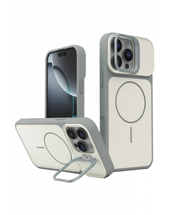 Joko Apple iPhone 16 Pro Max Pale Magsafe Standlı Kapak - Beyaz