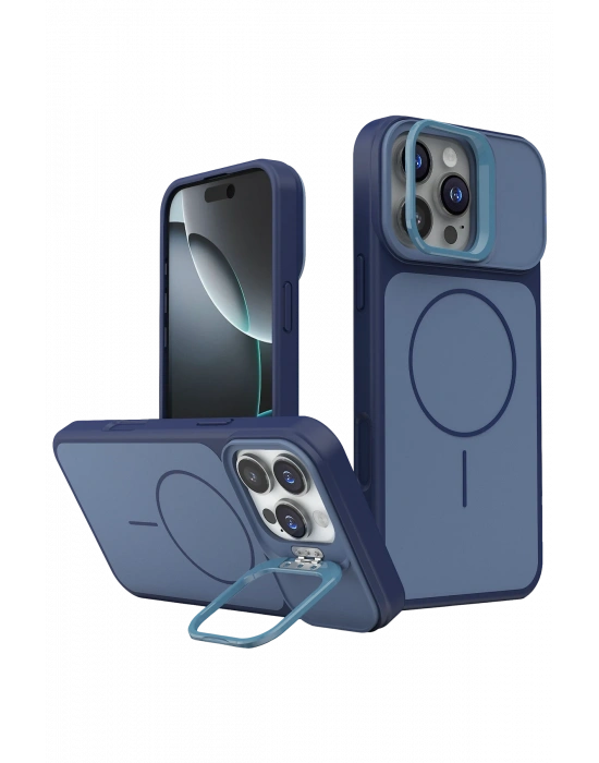 Joko Apple iPhone 16 Pro Max Pale Magsafe Standlı Kapak- Mavi