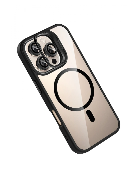 Joko Apple iPhone 16 Pro Max Remim Lensli Magsafe Standlı Kapak - Siyah