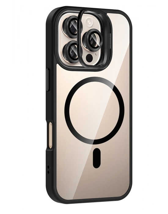 Joko Apple iPhone 16 Pro Remim Lensli Magsafe Standlı Kapak - Siyah