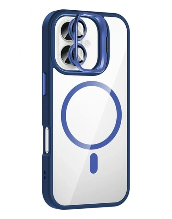 Joko Apple iPhone 16 Remim Lensli Magsafe Standlı Kapak - Lacivert