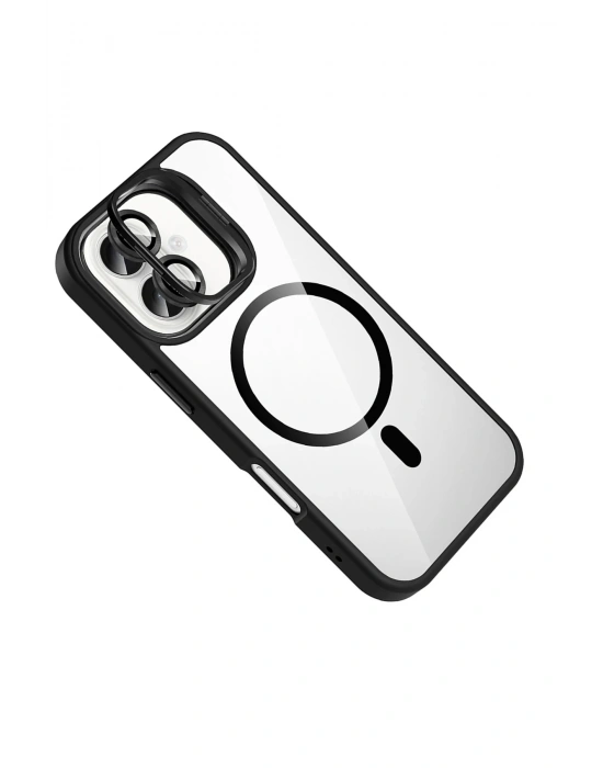 Joko Apple iPhone 16 Remim Lensli Magsafe Standlı Kapak - Siyah