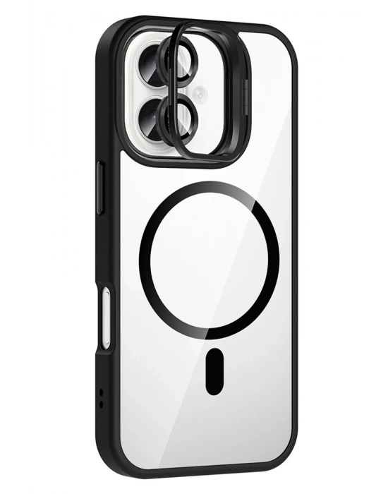 Joko Apple iPhone 16 Remim Lensli Magsafe Standlı Kapak - Siyah