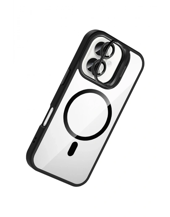 Joko Apple iPhone 16 Remim Lensli Magsafe Standlı Kapak - Siyah