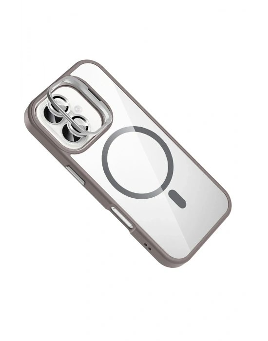 Joko Apple iPhone 16 Remim Lensli Magsafe Standlı Kapak - Titan Gri