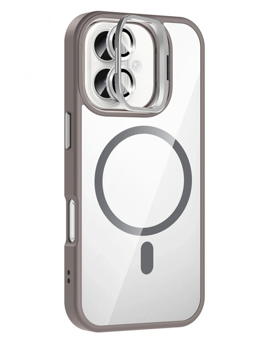 Joko Apple iPhone 16 Remim Lensli Magsafe Standlı Kapak - Titan Gri