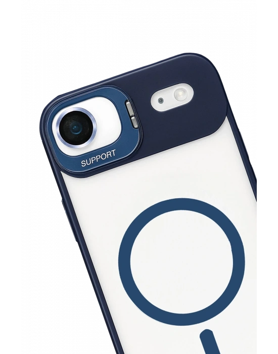 Joko Apple iPhone 17 Air Remim Lensli Magsafe Standlı Kapak - Lacivert