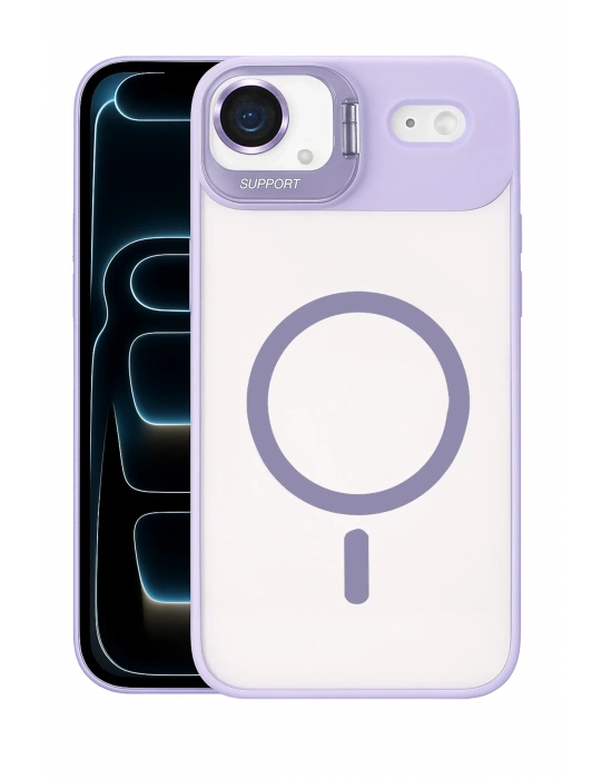 Joko Apple iPhone 17 Air Remim Lensli Magsafe Standlı Kapak - Lila