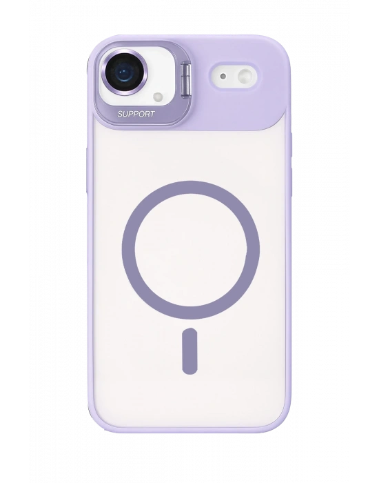 Joko Apple iPhone 17 Air Remim Lensli Magsafe Standlı Kapak - Lila