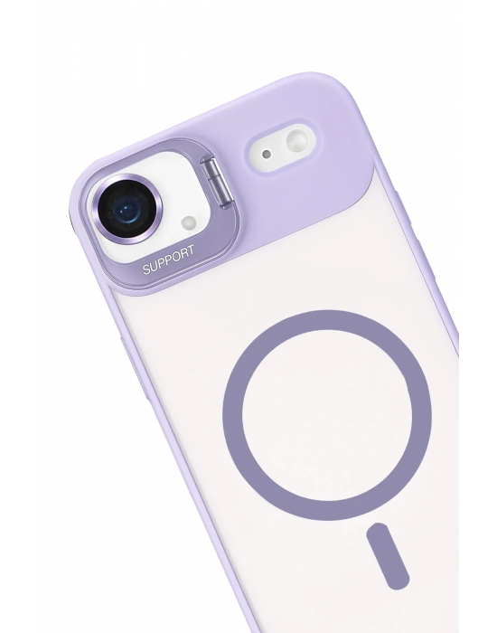 Joko Apple iPhone 17 Air Remim Lensli Magsafe Standlı Kapak - Lila