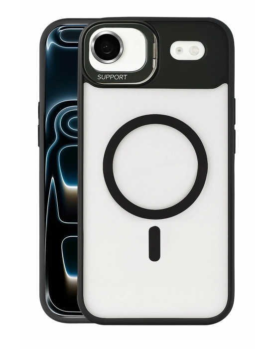 Joko Apple iPhone 17 Air Remim Lensli Magsafe Standlı Kapak - Siyah