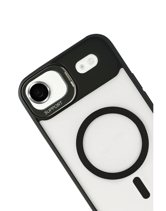 Joko Apple iPhone 17 Air Remim Lensli Magsafe Standlı Kapak - Siyah