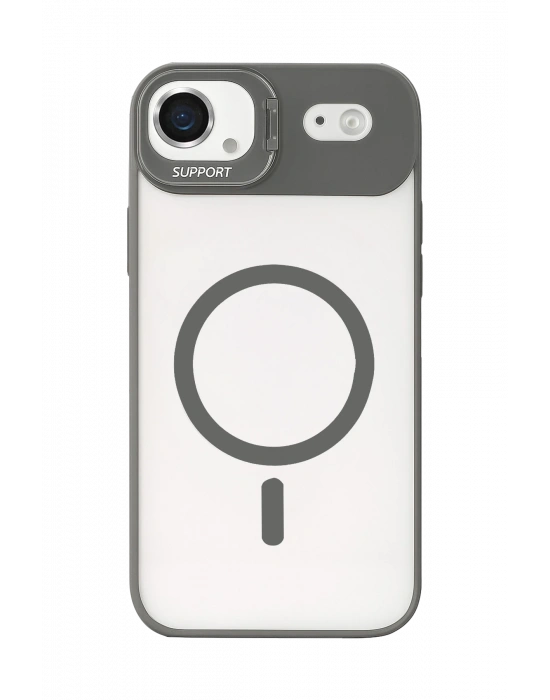 Joko Apple iPhone 17 Air Remim Lensli Magsafe Standlı Kapak - Titan Gri