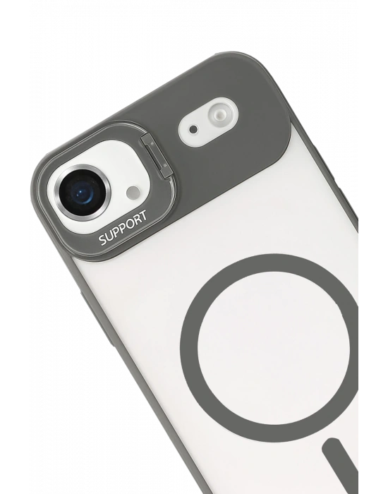 Joko Apple iPhone 17 Air Remim Lensli Magsafe Standlı Kapak - Titan Gri