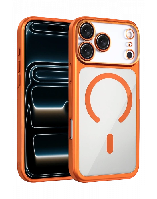 Joko Apple iPhone 17 Pro Max Chrome Magsafe Kapak - Turuncu