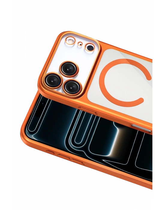 Joko Apple iPhone 17 Pro Max Chrome Magsafe Kapak - Turuncu