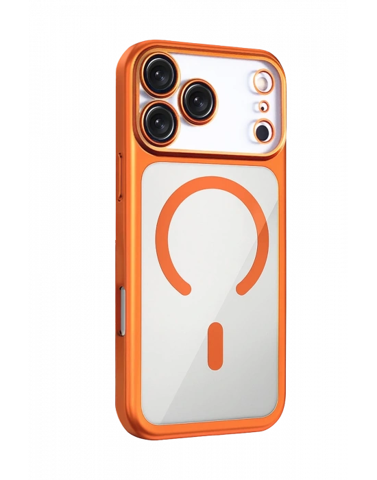 Joko Apple iPhone 17 Pro Max Chrome Magsafe Kapak - Turuncu