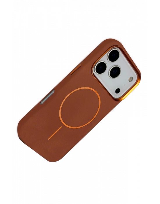 Joko Apple iPhone 17 Pro Max Luno Deri Magsafe Kapak - Kahverengi