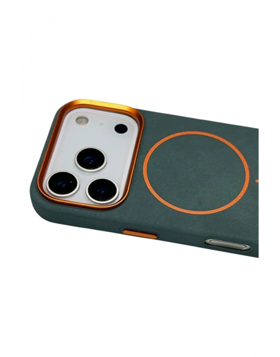 Joko Apple iPhone 17 Pro Max Luno Deri Magsafe Kapak - Yeşil