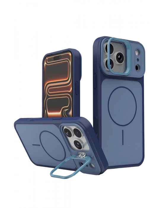 Joko Apple iPhone 17 Pro Max Pale Magsafe Standlı Kapak - Mavi