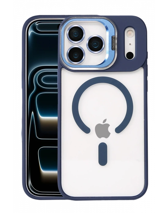 Joko Apple iPhone 17 Pro Max Remim Lensli Magsafe Standlı Kapak - Lacivert