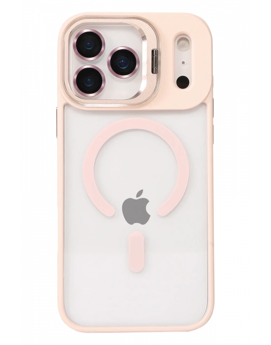 Joko Apple iPhone 17 Pro Max Remim Lensli Magsafe Standlı Kapak - Pembe