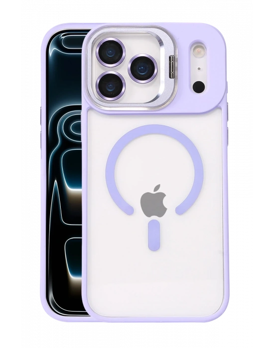 Joko Apple iPhone 17 Pro Remim Lensli Magsafe Standlı Kapak - Lila