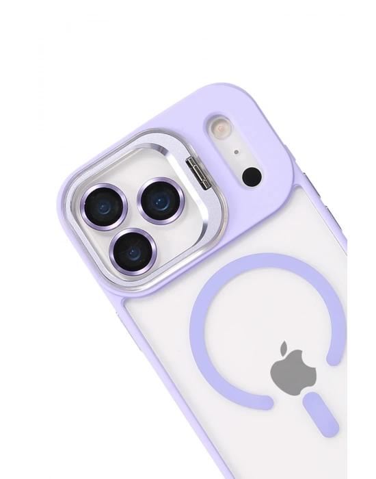 Joko Apple iPhone 17 Pro Remim Lensli Magsafe Standlı Kapak - Lila
