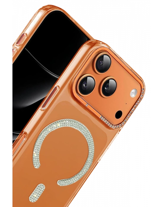Joko Apple iPhone 17 Pro Tash Diamond Magsafe Kapak - Turuncu