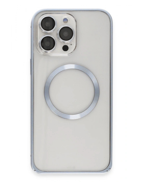 Joko iPhone 13 Pro Max Kılıf Metal Bumper Magneticsafe Kapak - Sierra Blue