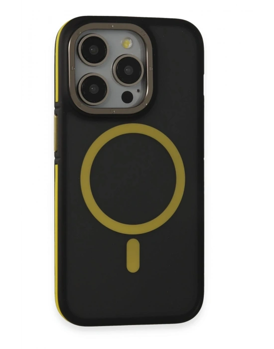 Joko iPhone 14 Pro Kılıf Rocky Magsafe Kapak - Siyah-Sarı