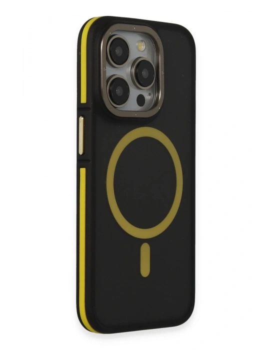 Joko iPhone 14 Pro Kılıf Rocky Magsafe Kapak - Siyah-Sarı