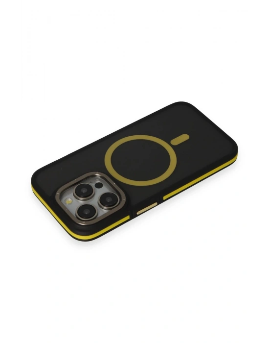 Joko iPhone 14 Pro Kılıf Rocky Magsafe Kapak - Siyah-Sarı