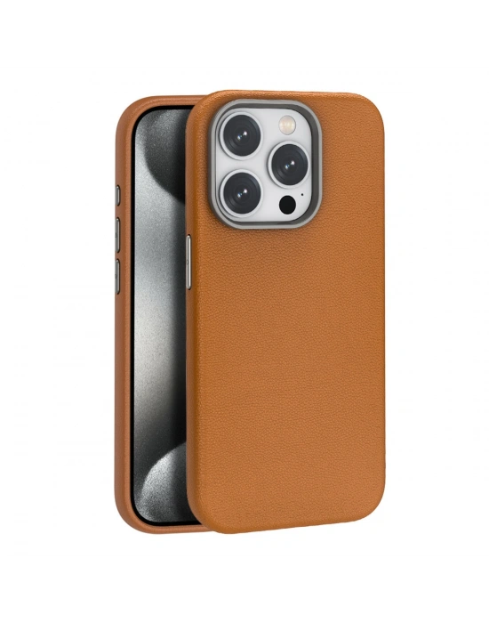 Joko iPhone 14 Pro Kılıf Wonder Deri Magsafe Kapak - Kahverengi
