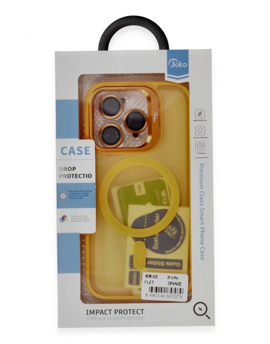 Joko iPhone 14 Pro Max Kılıf Flet Lens Magsafe Kapak - Turuncu