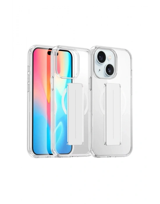 Joko iPhone 15 Kılıf Alfa Magsafe Standlı Kapak - Şeffaf