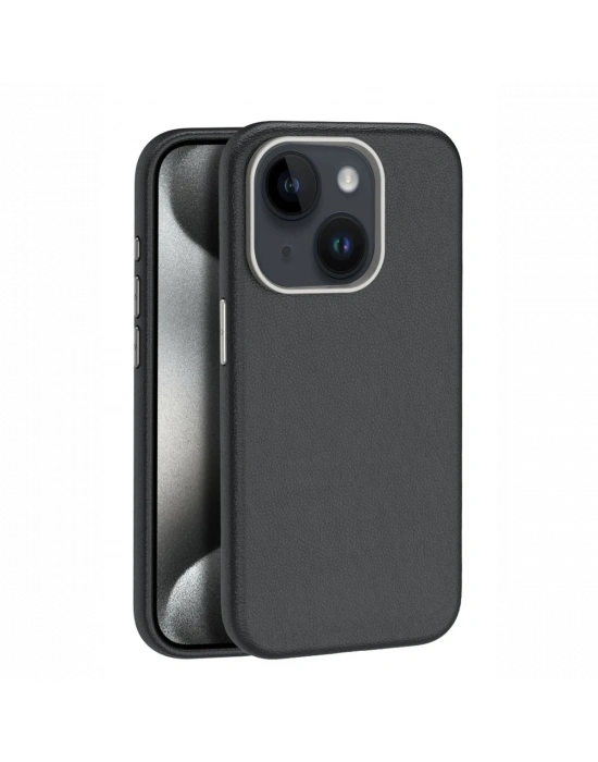 Joko iPhone 15 Kılıf Wonder Deri Magsafe Kapak - Siyah