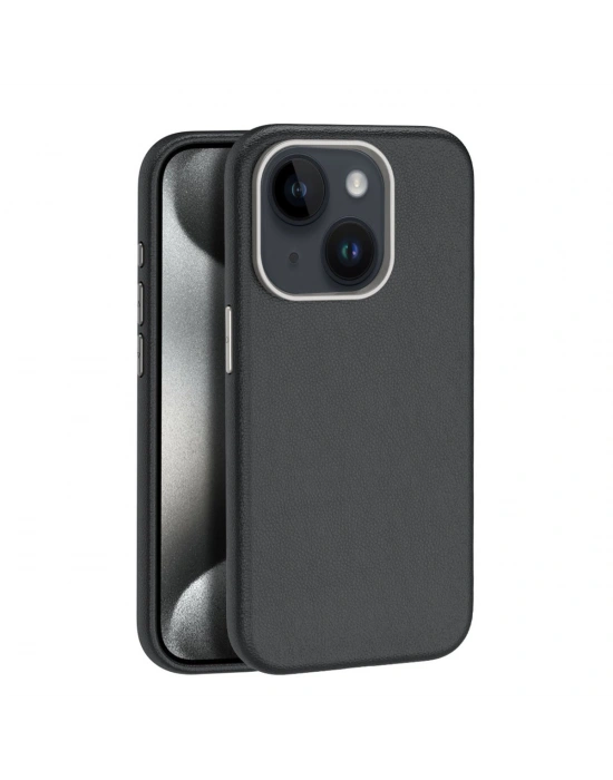 Joko iPhone 15 Kılıf Wonder Deri Magsafe Kapak - Siyah