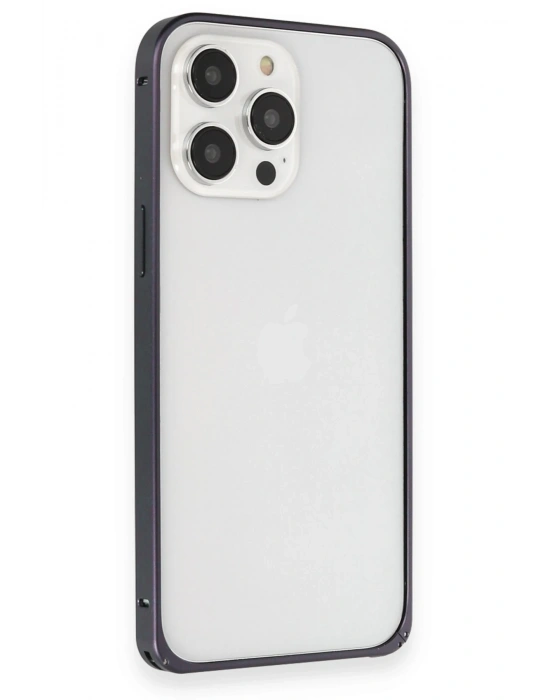 Joko iPhone 15 Pro Kılıf Metal Bumper Magneticsafe Kapak - Lacivert