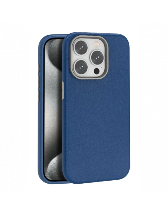 Joko iPhone 15 Pro Kılıf Wonder Deri Magsafe Kapak - Lacivert