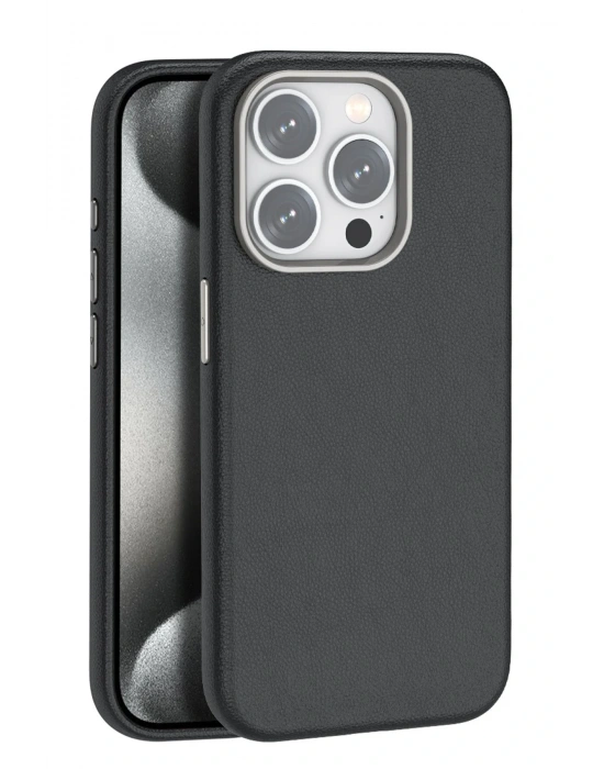 Joko iPhone 15 Pro Kılıf Wonder Deri Magsafe Kapak - Siyah