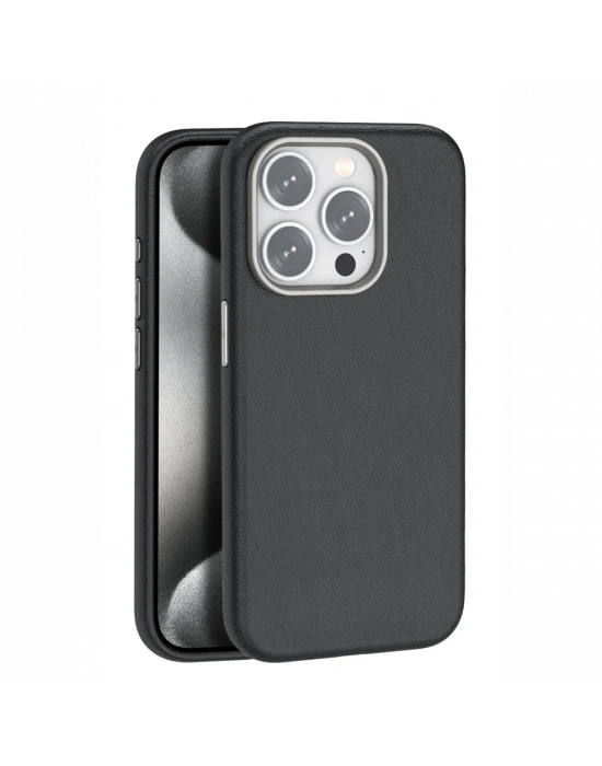 Joko iPhone 15 Pro Kılıf Wonder Deri Magsafe Kapak - Siyah