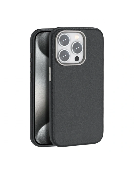 Joko iPhone 15 Pro Kılıf Wonder Deri Magsafe Kapak - Siyah