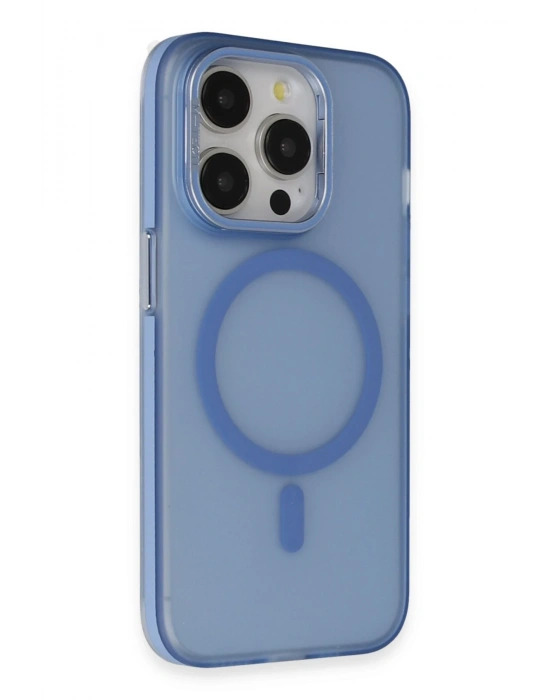 Joko iPhone 15 Pro Max Frost Standlı Magsafe Kapak - Sierra Blue