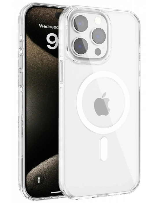 Joko iPhone 15 Pro Max Gleam PC Sert Magsafe Kılıf - Şeffaf
