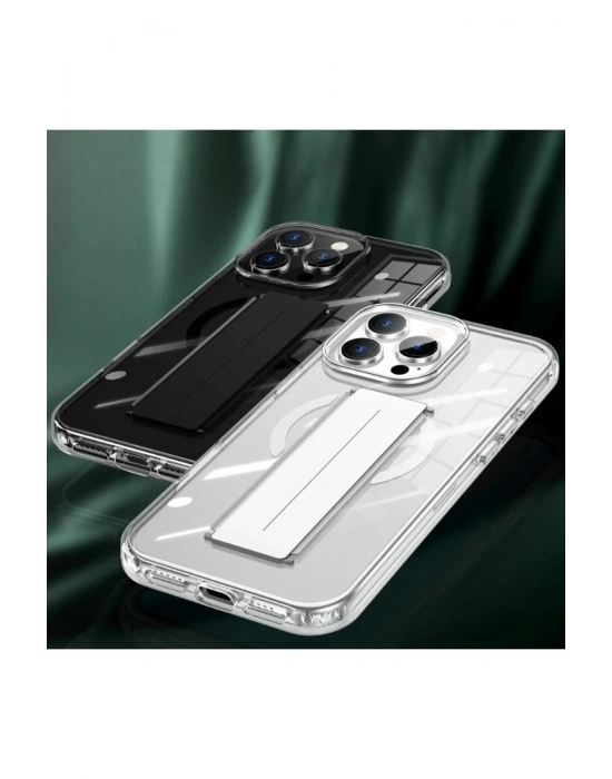 Joko iPhone 15 Pro Max Kılıf Alfa Magsafe Standlı Kapak - Şeffaf