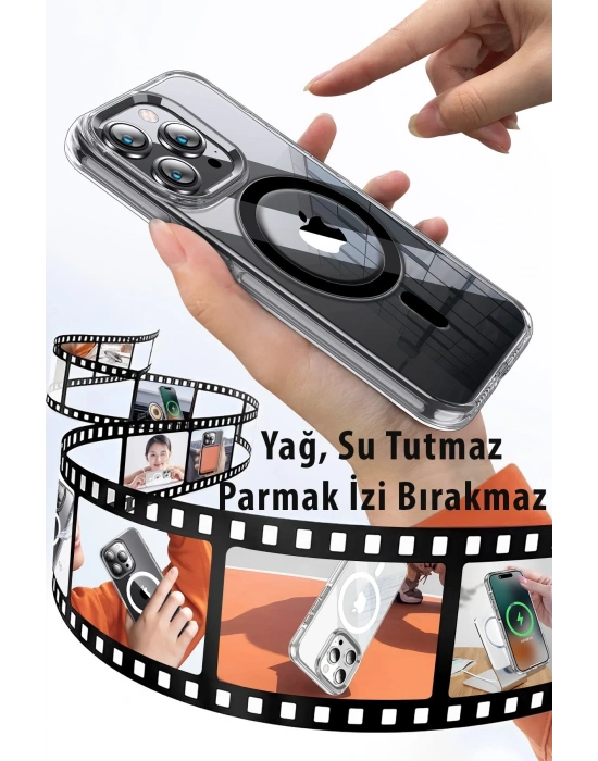 Joko iPhone 15 Pro Max Kılıf Crystal Magsafe Kapak - Şeffaf